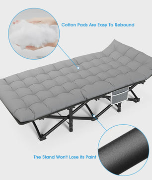 Opvouwbaar Campingbed met Matras - Draagbaar & Robuust Kampeerbed voor Volwassenen (200kg)