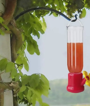 Draagbare Vogel Drinkfles met Ophangdraad - Transparant Plastic Voederbakje voor Tuinvogels