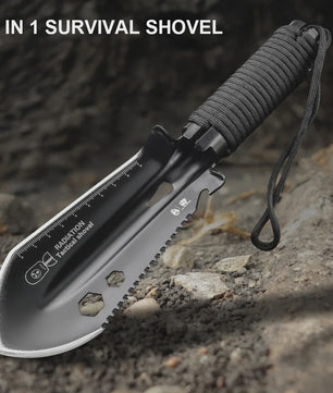 8-in-1 Multifunctionele Survival Schep - Compacte Camping Spade met Multitool & Tas