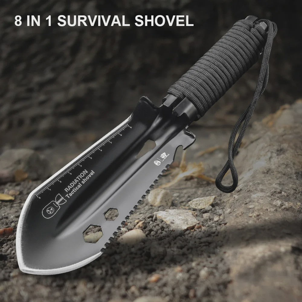 8-in-1 Multifunctionele Survival Schep - Compacte Camping Spade met Multitool & Tas