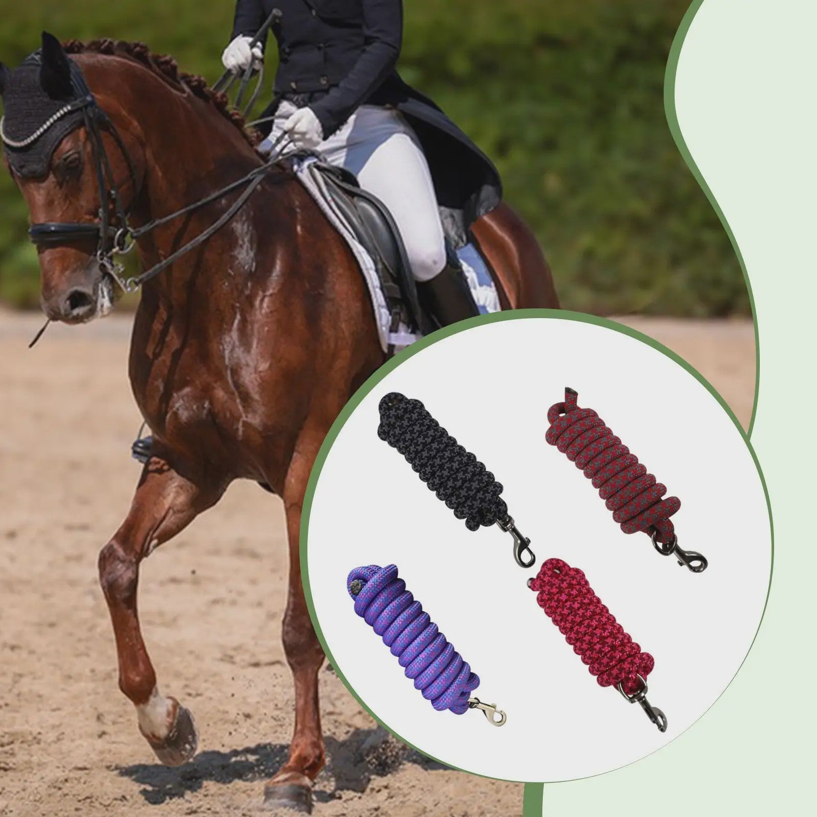 Flexibel Paardrijtouw 250cm Nylon Longeerlijn voor Training en Stalaccessoires