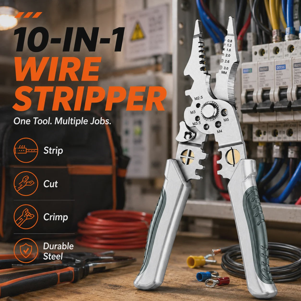 Multifunctionele Elektricien Tang: Strippen, Knippen, Krimpen & Meer (21.5 cm)