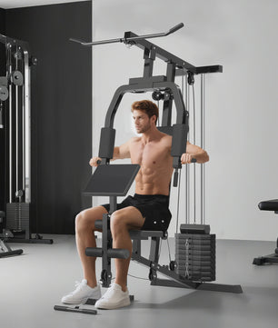 HOMCOM Krachtstation Fitness Station Multigym - Zwart