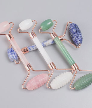 Luxe Jade Gezichtsmassage Roller & Gua Sha Set - Rose Gold