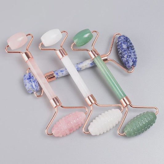 Luxe Jade Gezichtsmassage Roller & Gua Sha Set - Rose Gold