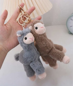Pluche Alpaca Sleutelhanger - Schattige Knuffel Dierenhanger voor Tassen en Sleutels