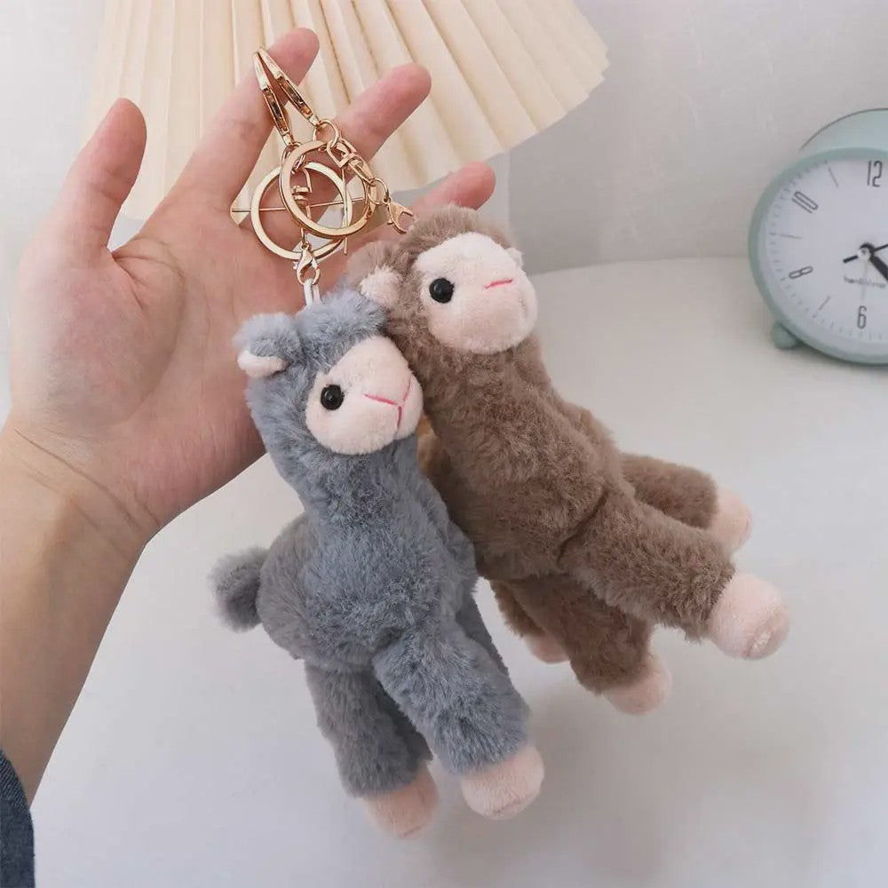Pluche Alpaca Sleutelhanger - Schattige Knuffel Dierenhanger voor Tassen en Sleutels