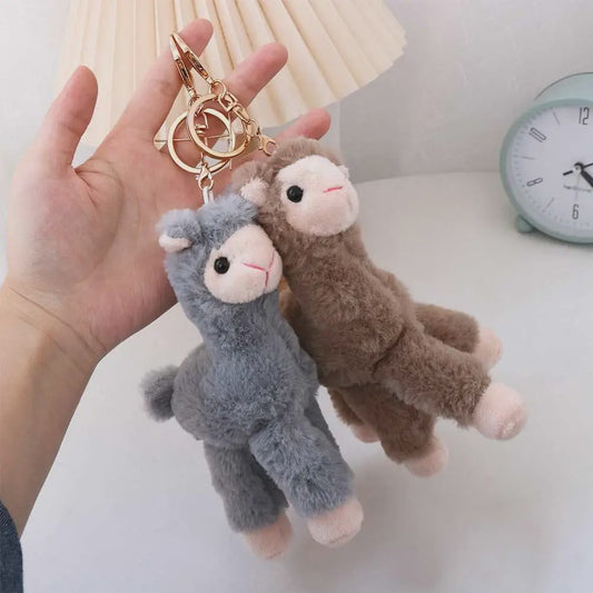 Pluche Alpaca Sleutelhanger - Schattige Knuffel Dierenhanger voor Tassen en Sleutels