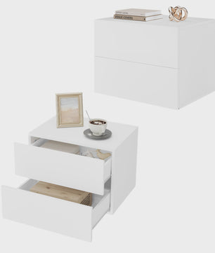Zwevende Nachtkastje met Lade - Wandmontage - Modern Design (2 Stuks)