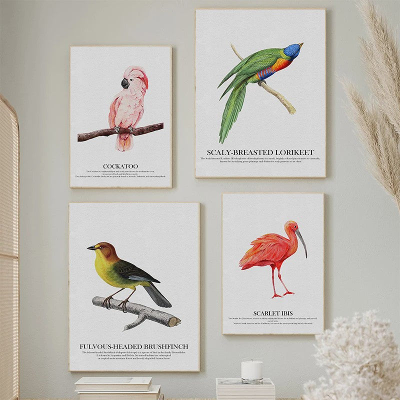 Kleurrijke Vogel Canvas Schilderijen: Kolibrie & Blauwe Ara - Wanddecoratie