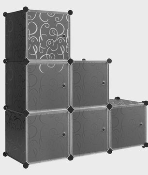 Stapelbare Schoenenkast met 6 Deuren - Modulaire Opbergboxen