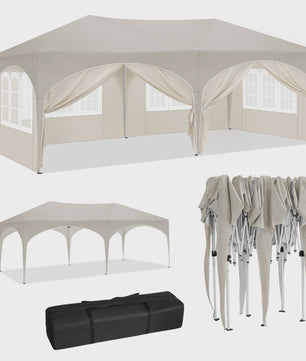Inklapbaar Paviljoen 3x6m met 6 Zijwanden - Waterdicht, UV-bescherming & Draagtas