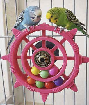 Roei/Stuurwiel Vogel Speelgoed Spinner met Kleurrijke Kralen - Plezier & Beweging voor Papegaaien