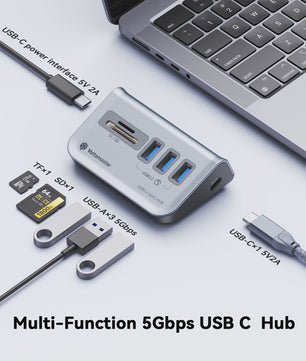 Yottamaster USB 3.2 Gen2 Docking Station Hub met 5Gbps, Multi-Poort SD Kaartlezer & Type-C