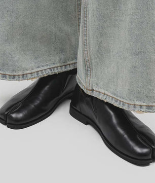 Luxe Leren Heren Tabi Slippers - Retro Split-Toe Design