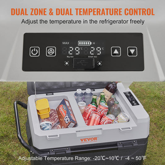 Draagbare Dubbel Zone Koel-Vriesbox 38L/40QT - 12V Auto Koelkast met Verstelbare Temperatuur