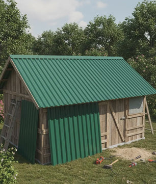 Dakplaten Groen Verzinkt Staal - 12 Stuks - 80x36 cm