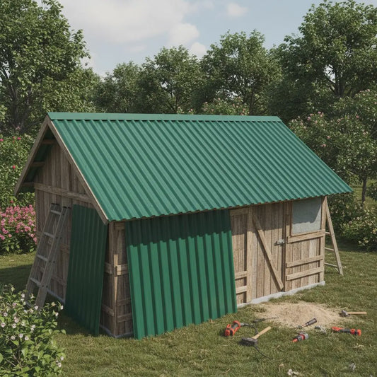 Dakplaten Groen Verzinkt Staal - 12 Stuks - 80x36 cm