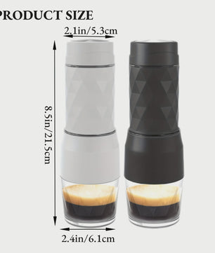 HOMEFISH 3-in-1 Draagbare Koffiemachine: Espresso, Capsules & Gemalen Koffie voor Onderweg
