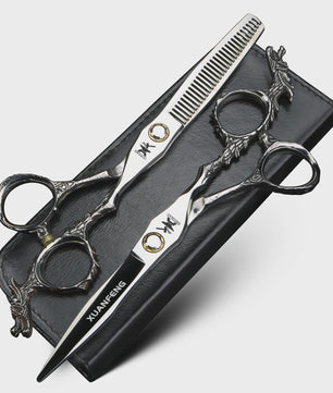 Xuanfeng 6-inch Drakenhandvat Haar Scharen Set - Professionele Knipper- en Effen Schaar