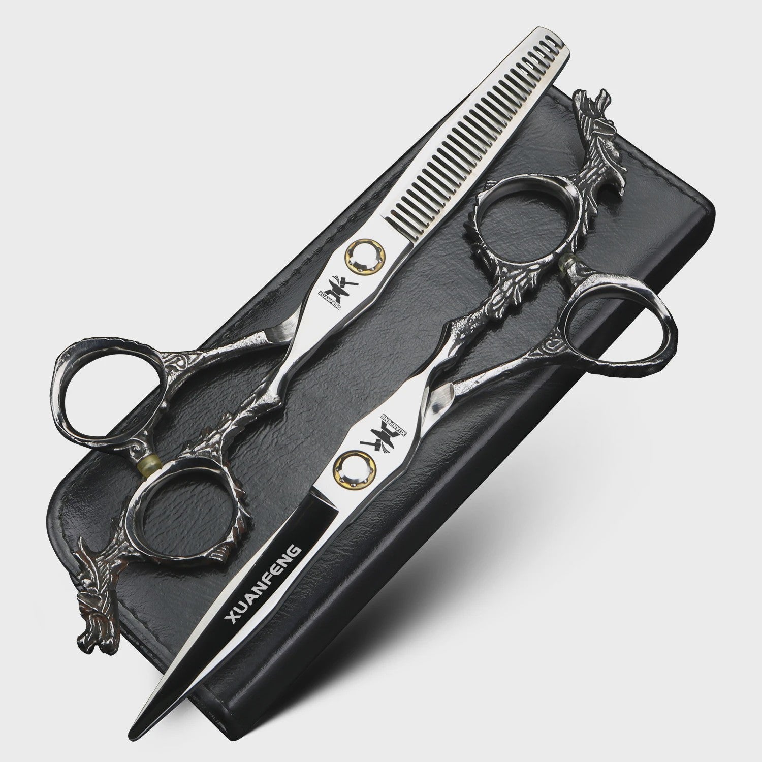 Xuanfeng 6-inch Drakenhandvat Haar Scharen Set - Professionele Knipper- en Effen Schaar