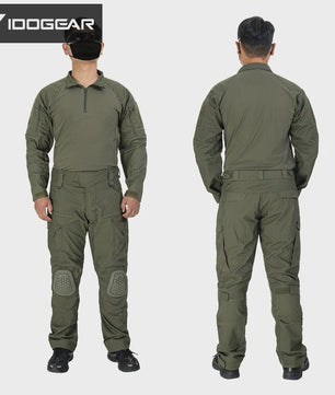 IDOGEAR G4 Tactisch Uniform Shirt & Broek met Kniebeschermers - Heren BDU Trainingskleding