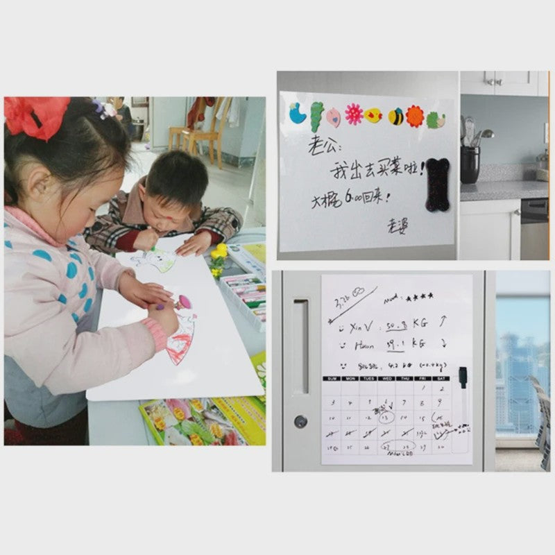 Magnetische Whiteboard Sticker - Zacht, Uitwisbaar Memo Bord voor Koelkast, Kantoor & Leren