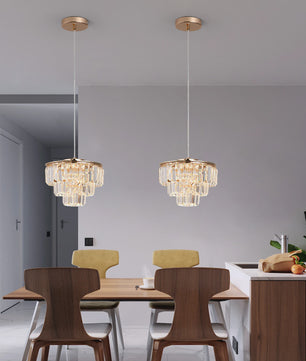Luxe Kristallen Plafondlamp Goud - Moderne Hanglamp met LED Verlichting voor Woonkamer & Slaapkamer