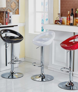 Set van 2 Barkrukken met Rugleuning - In Hoogte Verstelbaar - Modern Design