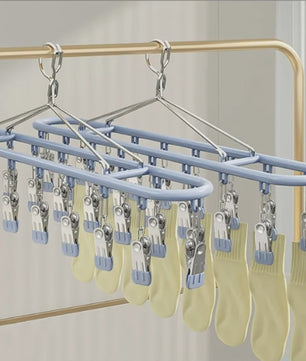 Droogrek met 20 Clips - RVS Sokkenhanger voor Ondergoed & Kleine Was