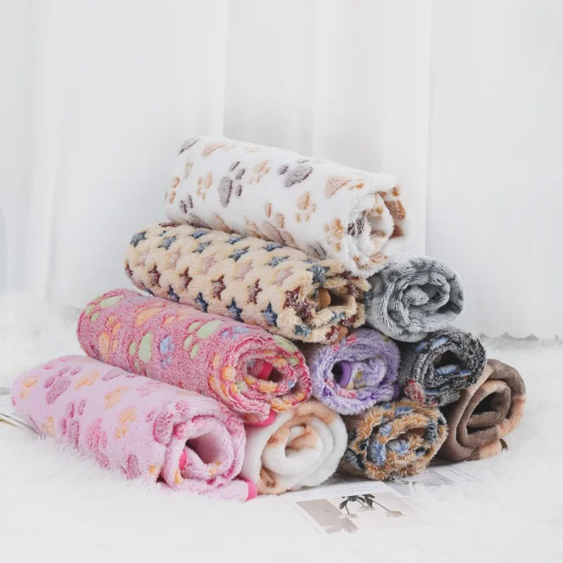 Zachte Fluwelen Deken voor Huisdieren - Warm & Comfortabel met Schattige Pootafdrukken