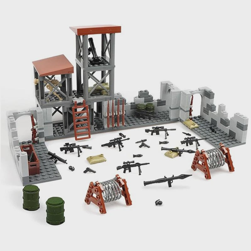 Bouwset Militaire Basis WO2 - Modelbouw Speelgoed met Wapens voor Jongens
