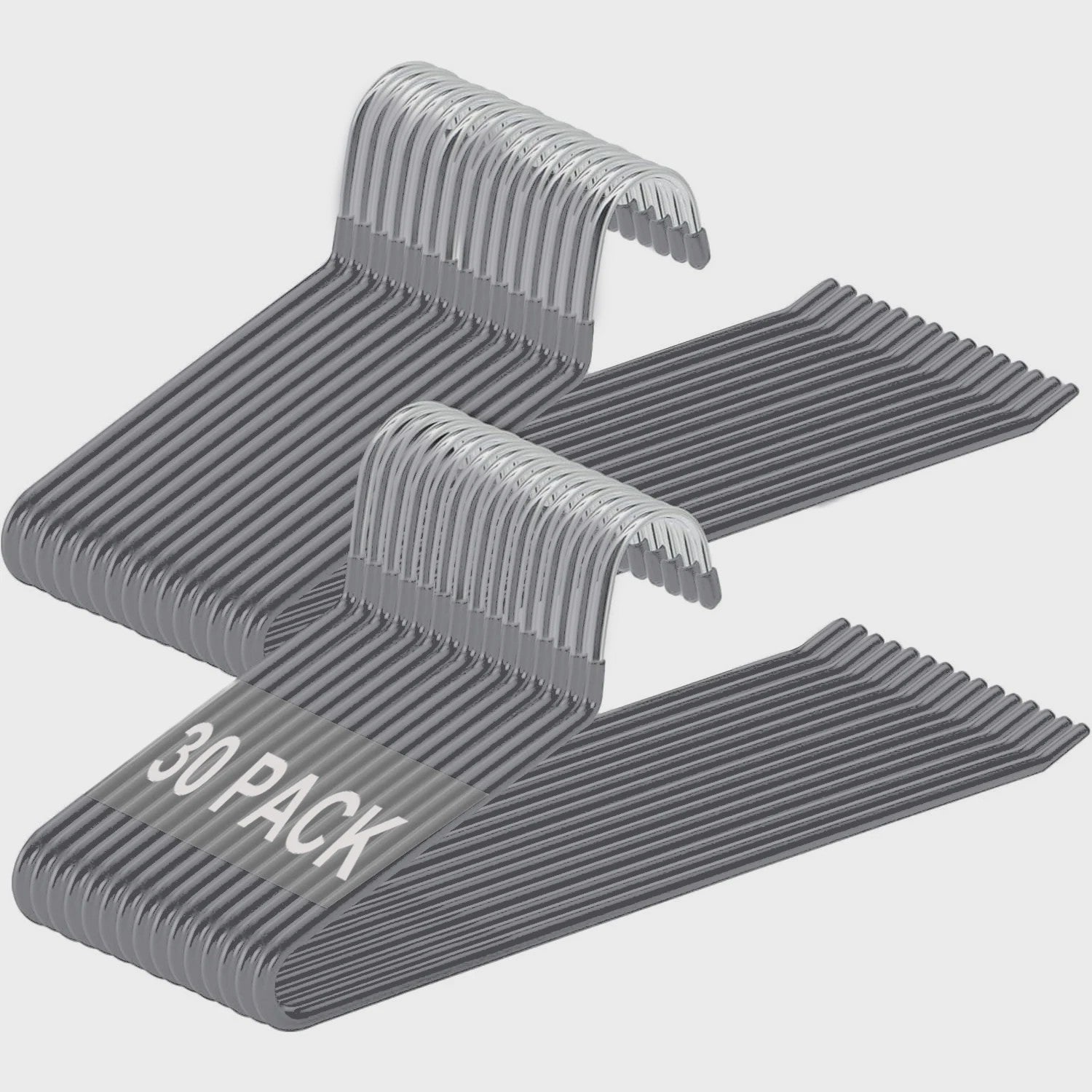 30-Pack Metalen Kledinghangers - Ruimtebesparend met Open Design voor Broeken, Jeans, Handdoeken & Sjaals