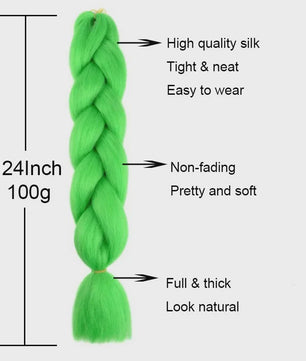 24 Inch Jumbo Braids Haarverlenging - Synthetisch Vlecht Haar in Kleurrijke Tinten