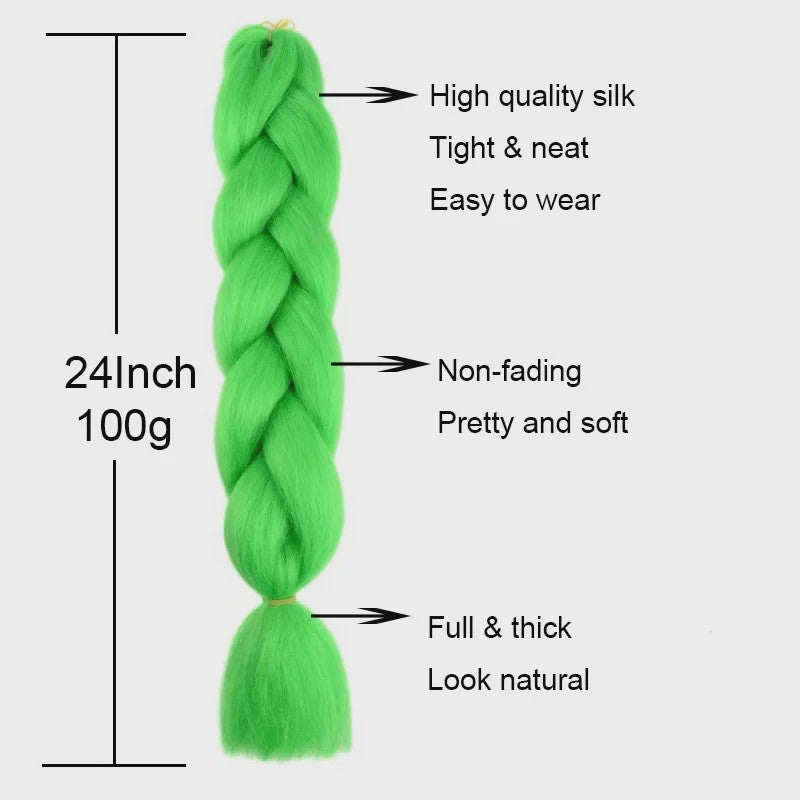 24 Inch Jumbo Braids Haarverlenging - Synthetisch Vlecht Haar in Kleurrijke Tinten