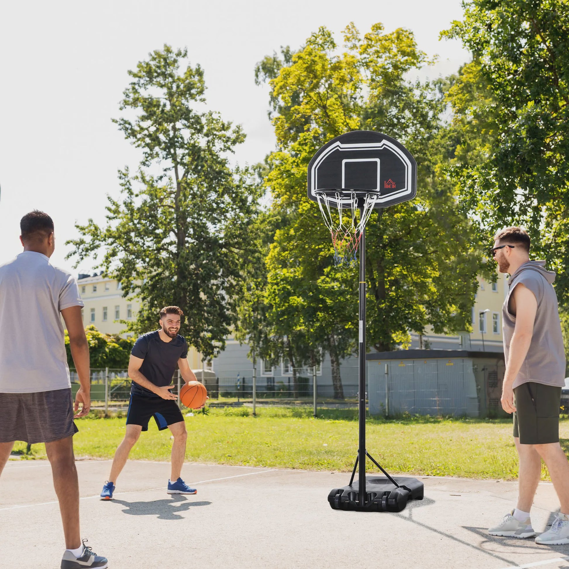 Verstelbare Basketbalpaal voor Buiten - 160-210 cm Hoog - Zwart