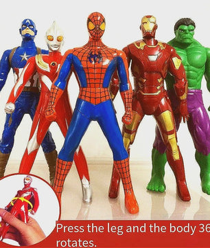 5-delige Actiehelden Figuren Set - Spiderman, Iron Man, Hulk, Captain America & Ultraman