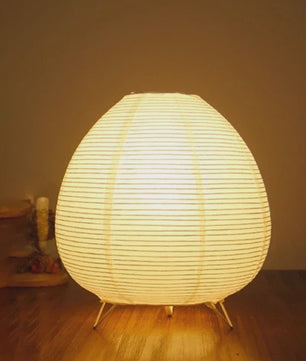Japanse Rijstpapieren Tafellamp met LED - Sfeervolle Verlichting voor Woonkamer, Slaapkamer & Bureau