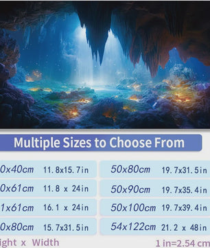 3D Aquarium Achtergrond Poster - Onderwater Grot Landschap Decor