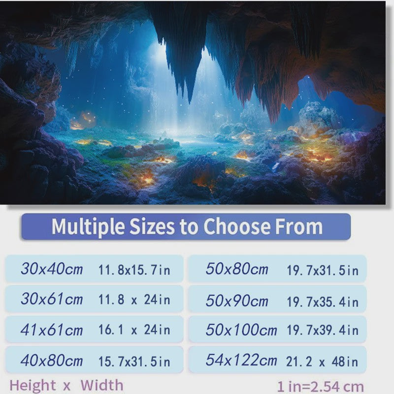 3D Aquarium Achtergrond Poster - Onderwater Grot Landschap Decor