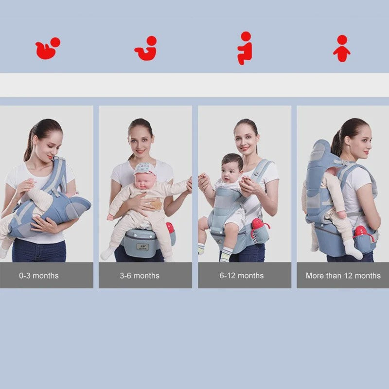 Ergonomische Baby Draagzak met Heupzitje - Multifunctioneel & Comfortabel
