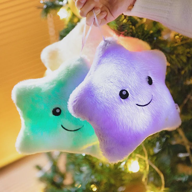 Glow-in-the-dark Ster Pluche Kussen - Zacht Verlicht Speelgoed voor Kinderen & Decoratie