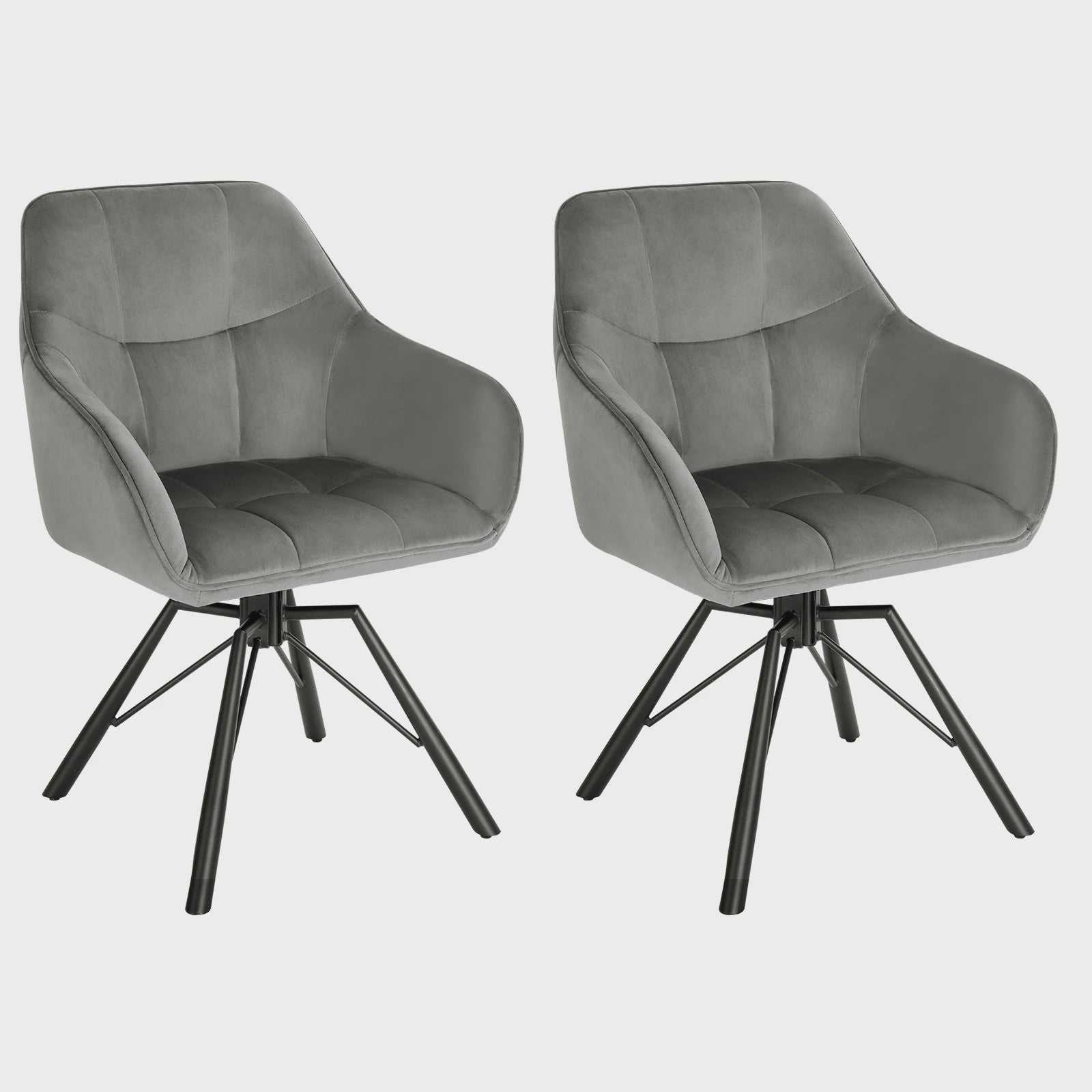 Set van 2 Comfortabele Draaistoelen met Armleuningen en Rugleuning - Stijlvol voor Keuken, Eetkamer en Woonkamer
