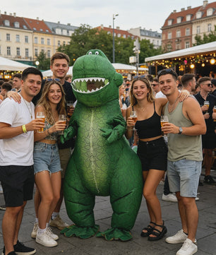 Opblaasbaar T-Rex Dino Kostuum voor Volwassenen - Mascot Feest Outfit