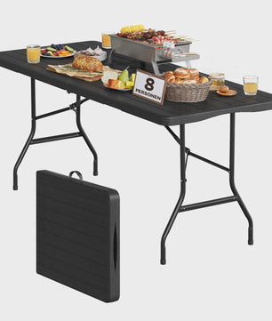 Opvouwbare Tuintafel voor 8 Personen - Draagbaar, Weerbestendig & Inclusief Draagtas