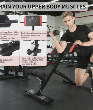 3-in-1 Multifunctionele Fitness Bank: Romeinse Stoel & Buiktrainer voor Full-Body Core Training