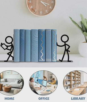 Unieke Metalen Boekensteunen - Abstracte Kunst & Decoratie voor Boekenkasten