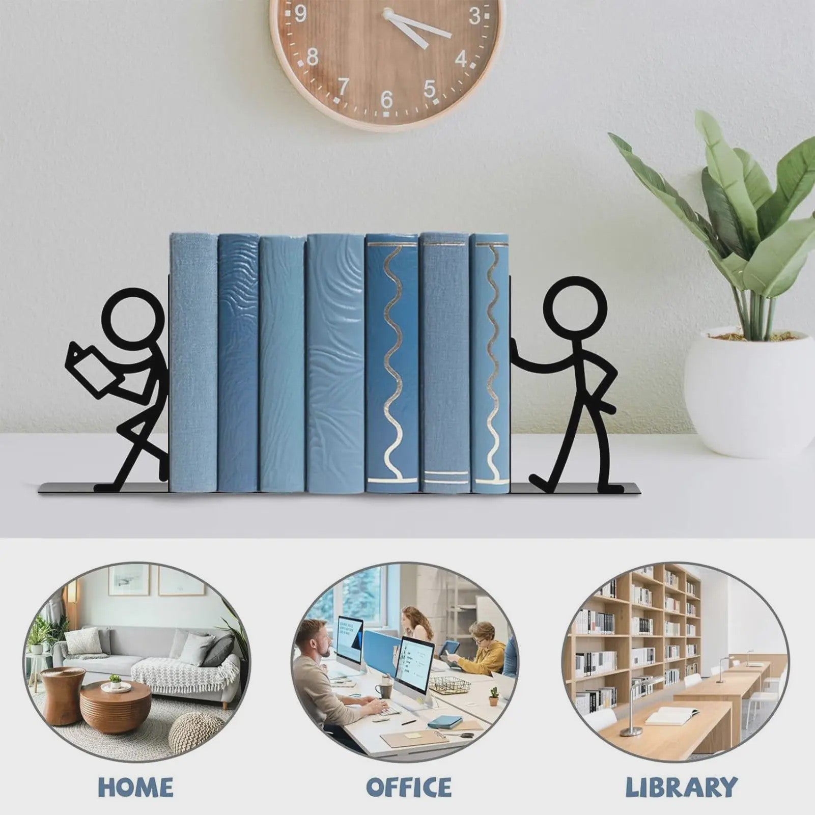 Unieke Metalen Boekensteunen - Abstracte Kunst & Decoratie voor Boekenkasten