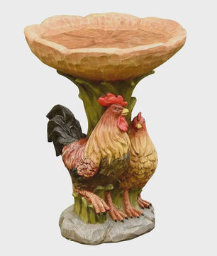 Antiek Vogelbad met Uilen Design - Decoratieve Tuinfontein van Polyresin