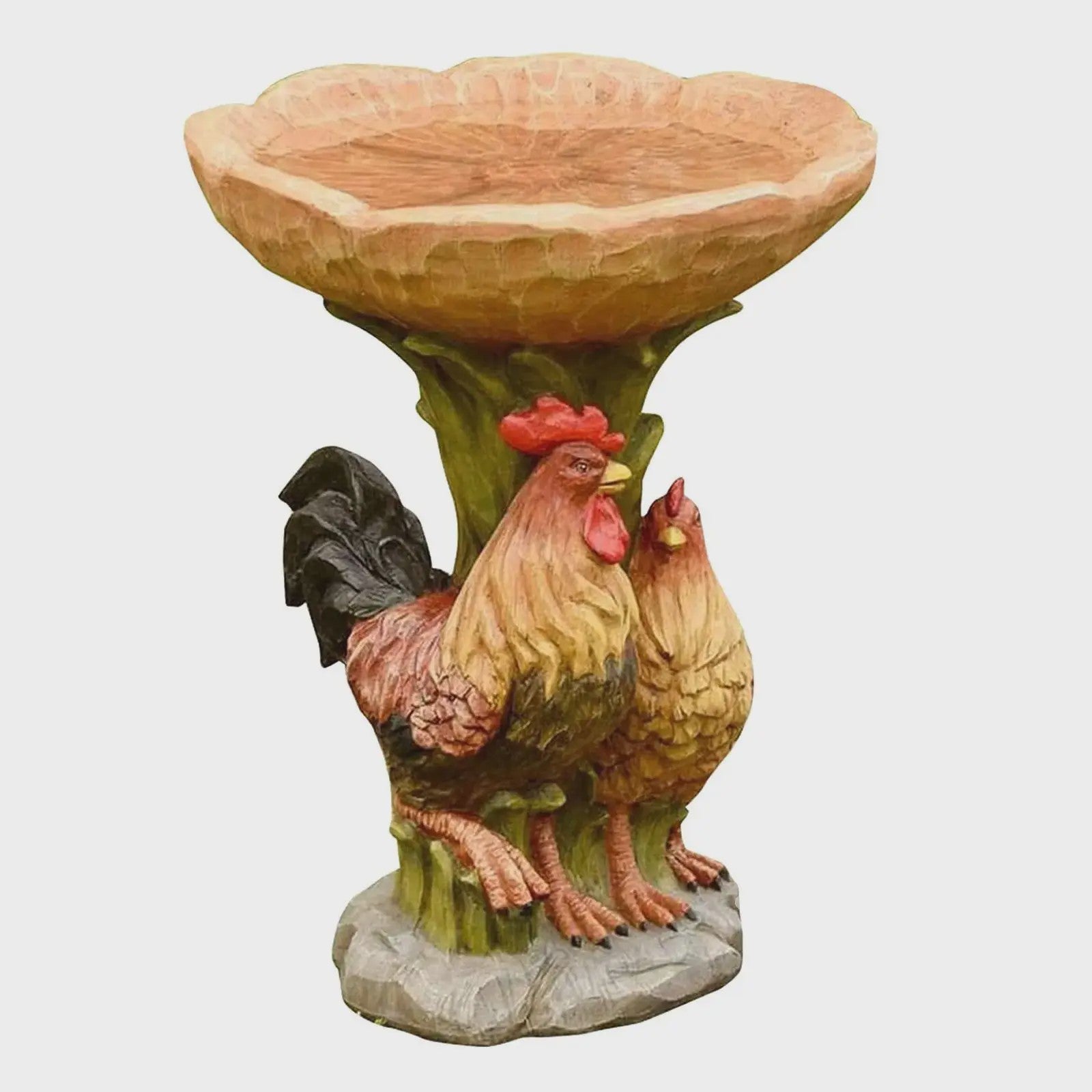 Antiek Vogelbad met Uilen Design - Decoratieve Tuinfontein van Polyresin